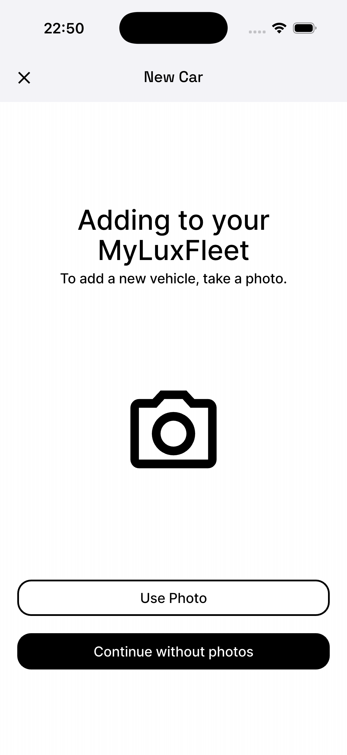 Add a vehicle by taking a photo